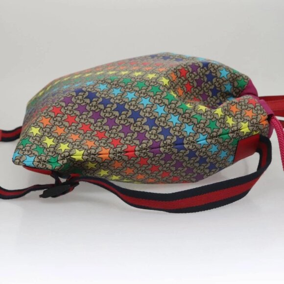 GUCCI GG Supreme Sherry Line Backpack PVC Beige Rainbow 550775 Auth 112335V - Picture 4 of 14